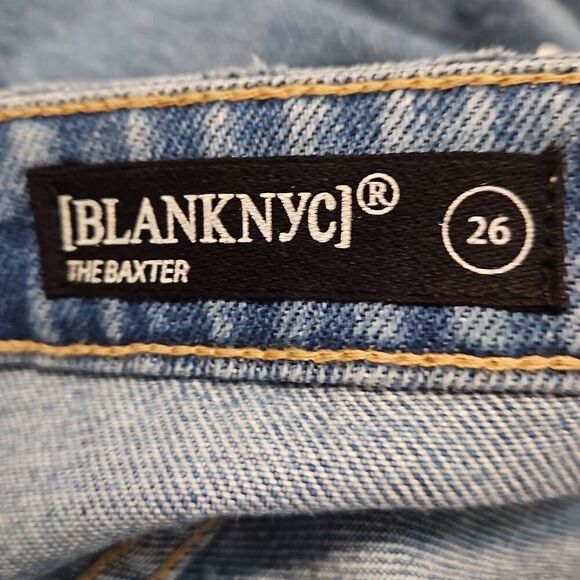BLANK NYC The Baxter Ribcage Straight Leg Crop Pant Jeans On Ocean Time 26 - Picture 3 of 13